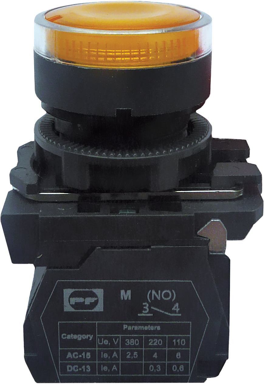 Przycisk plastikowy FP5-AW3561230 1NO (żółty)